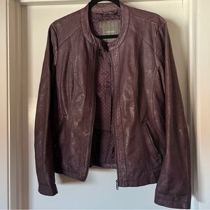 Maroon Faux Leather Jacket